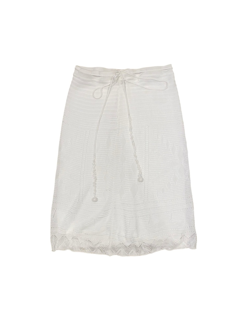Vintage white knit midi skirt